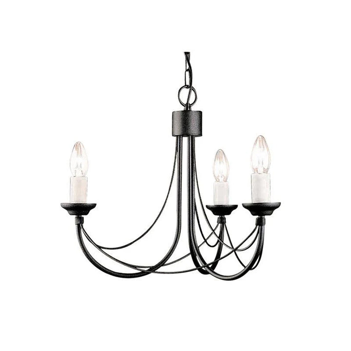 Carisbrooke Chandelier E14 in Black (3Lt/5Lt/6Lt/8Lt/12Lt/18Lt)