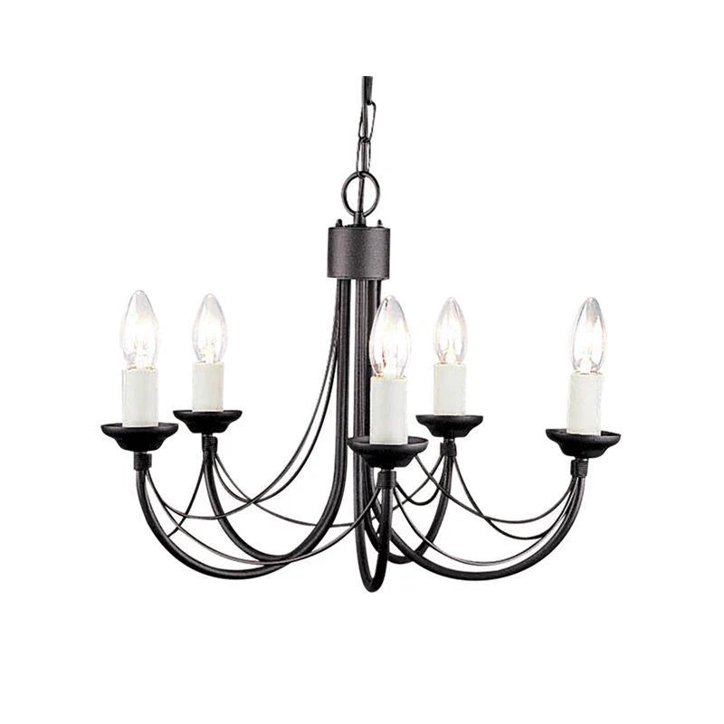 Carisbrooke Chandelier E14 in Black (3Lt/5Lt/6Lt/8Lt/12Lt/18Lt)