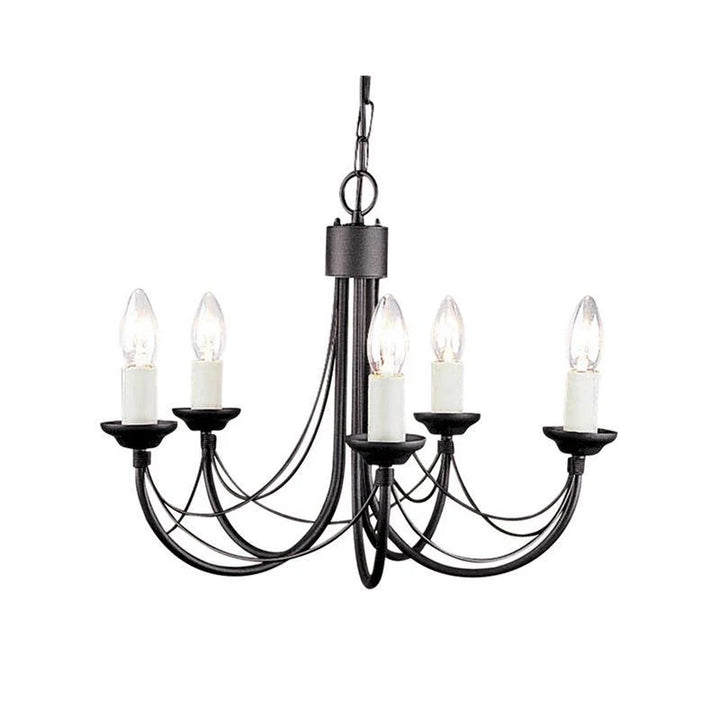 Carisbrooke Chandelier E14 in Black (3Lt/5Lt/6Lt/8Lt/12Lt/18Lt)
