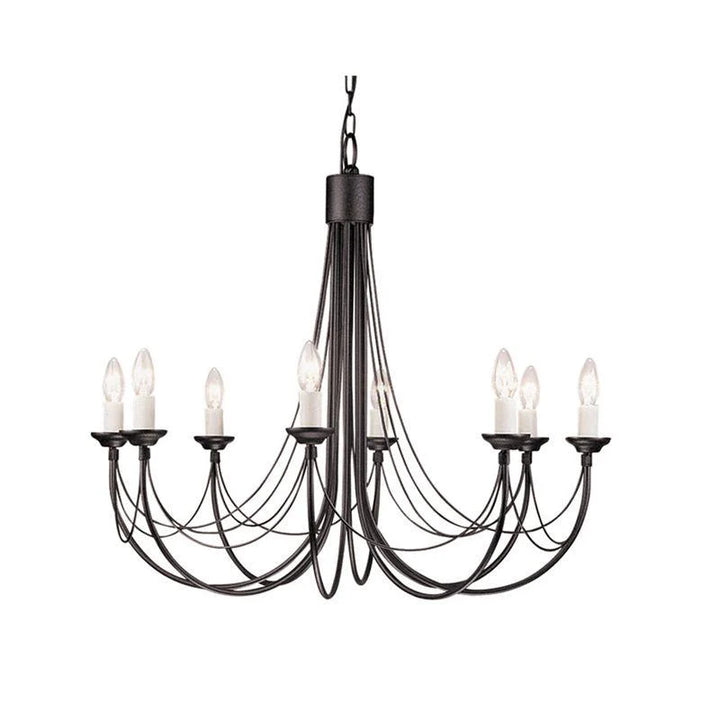 Carisbrooke Chandelier E14 in Black (3Lt/5Lt/6Lt/8Lt/12Lt/18Lt)