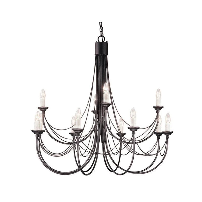 Carisbrooke Chandelier E14 in Black (3Lt/5Lt/6Lt/8Lt/12Lt/18Lt)