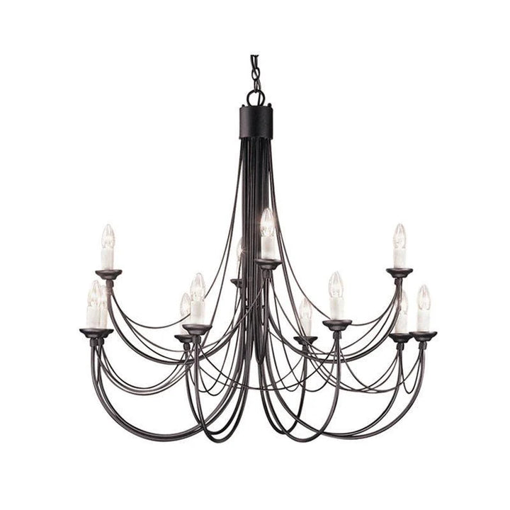 Carisbrooke Chandelier E14 in Black (3Lt/5Lt/6Lt/8Lt/12Lt/18Lt)