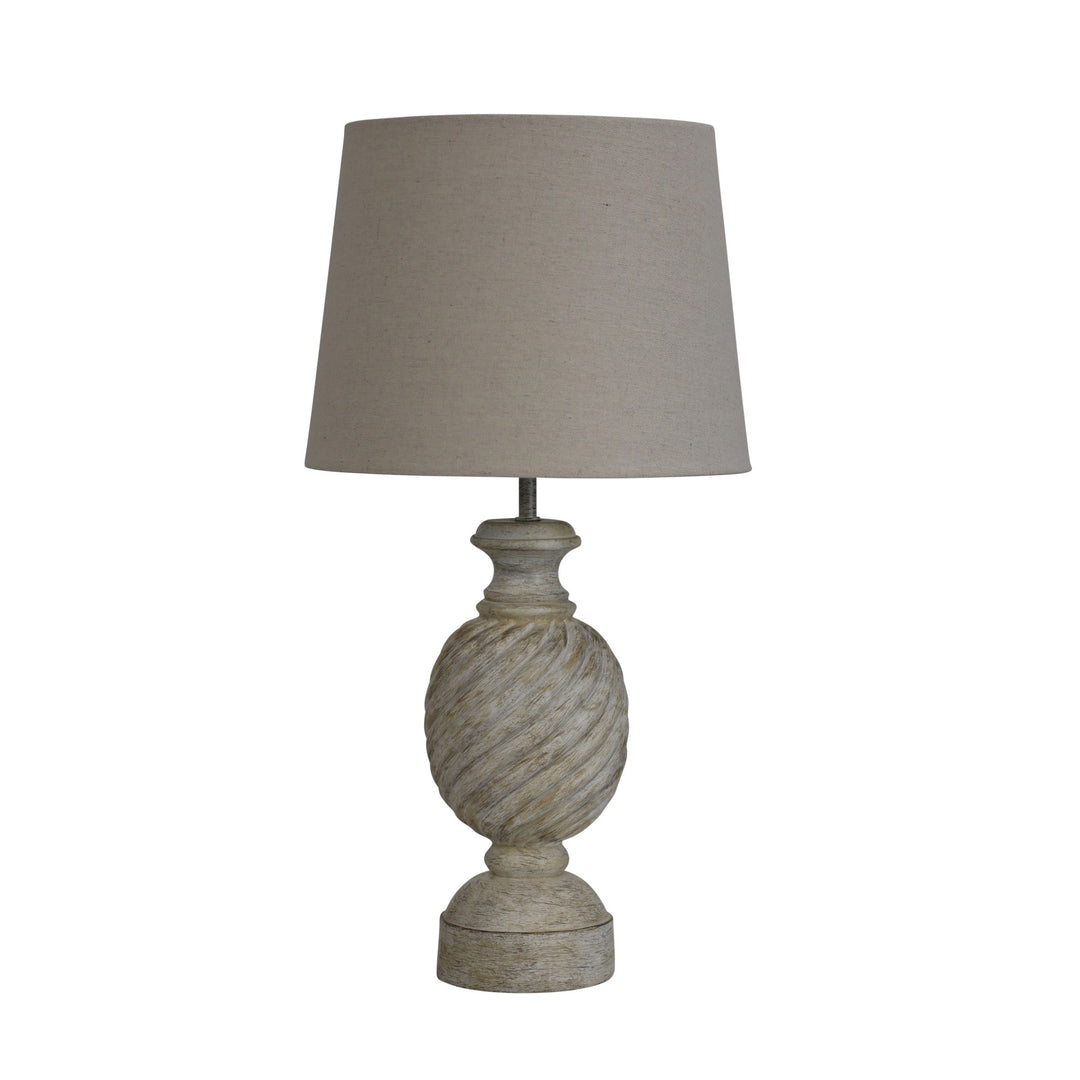 Carlisle Complete Table Lamp - White Resin with Off-White Shade
