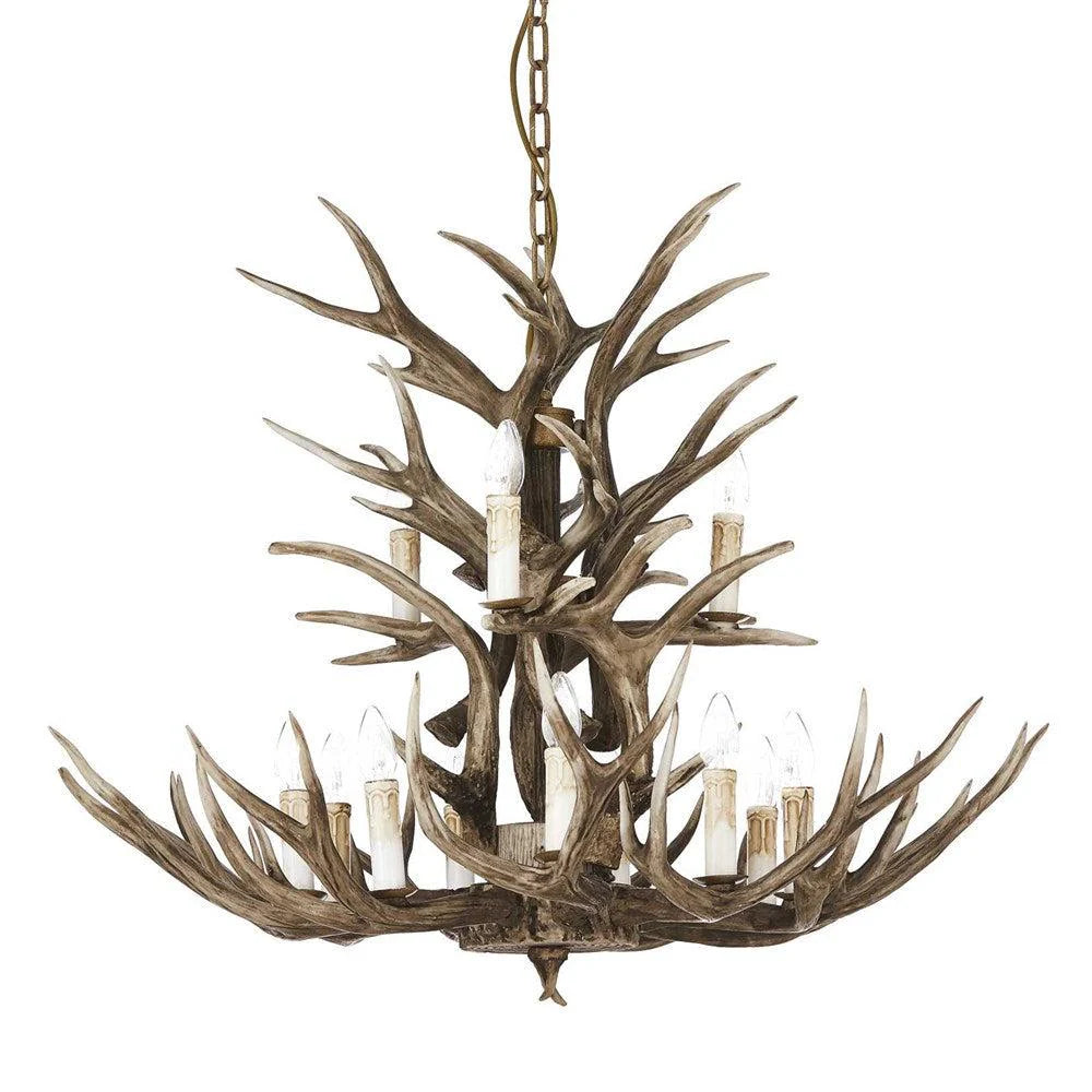 Chalet 12Lt Chandelier in Beige