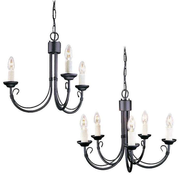 Chartwell 3Lt/5Lt Chandelier in Black