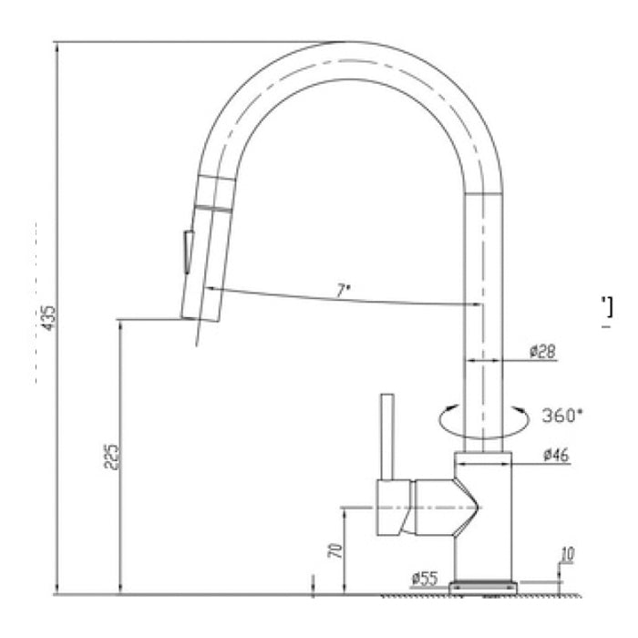 Classic Brushed Gold Pull Out Mixer – quality tapware from Pilbara Bathroom Warehouse