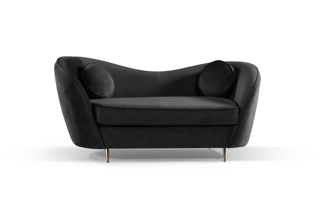 Claudia 2 Seater Black velvet