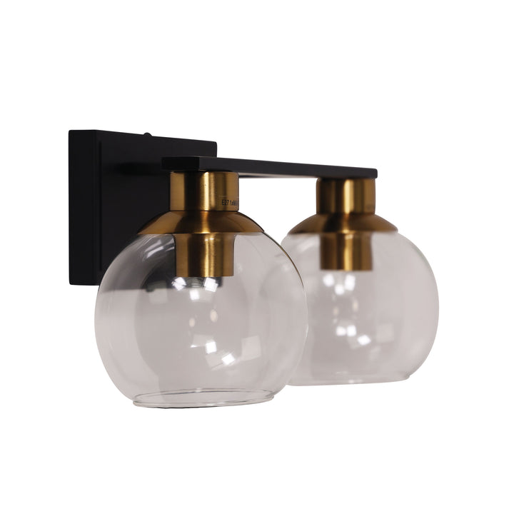 Clayton Double Clear Glass Wall Light