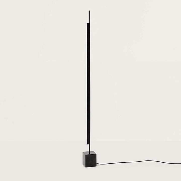 Coln LED Floor Lamp in Matt Black & Black Marble