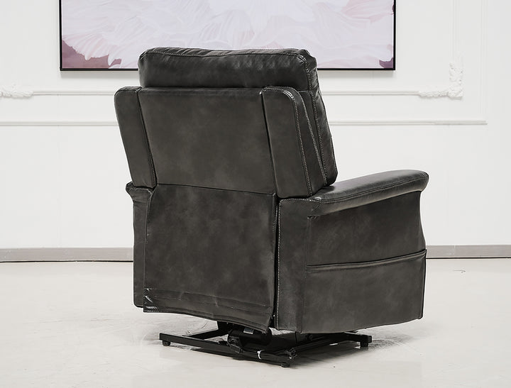 Comfort Rise Lift Chair Charcoal/Black faux leather