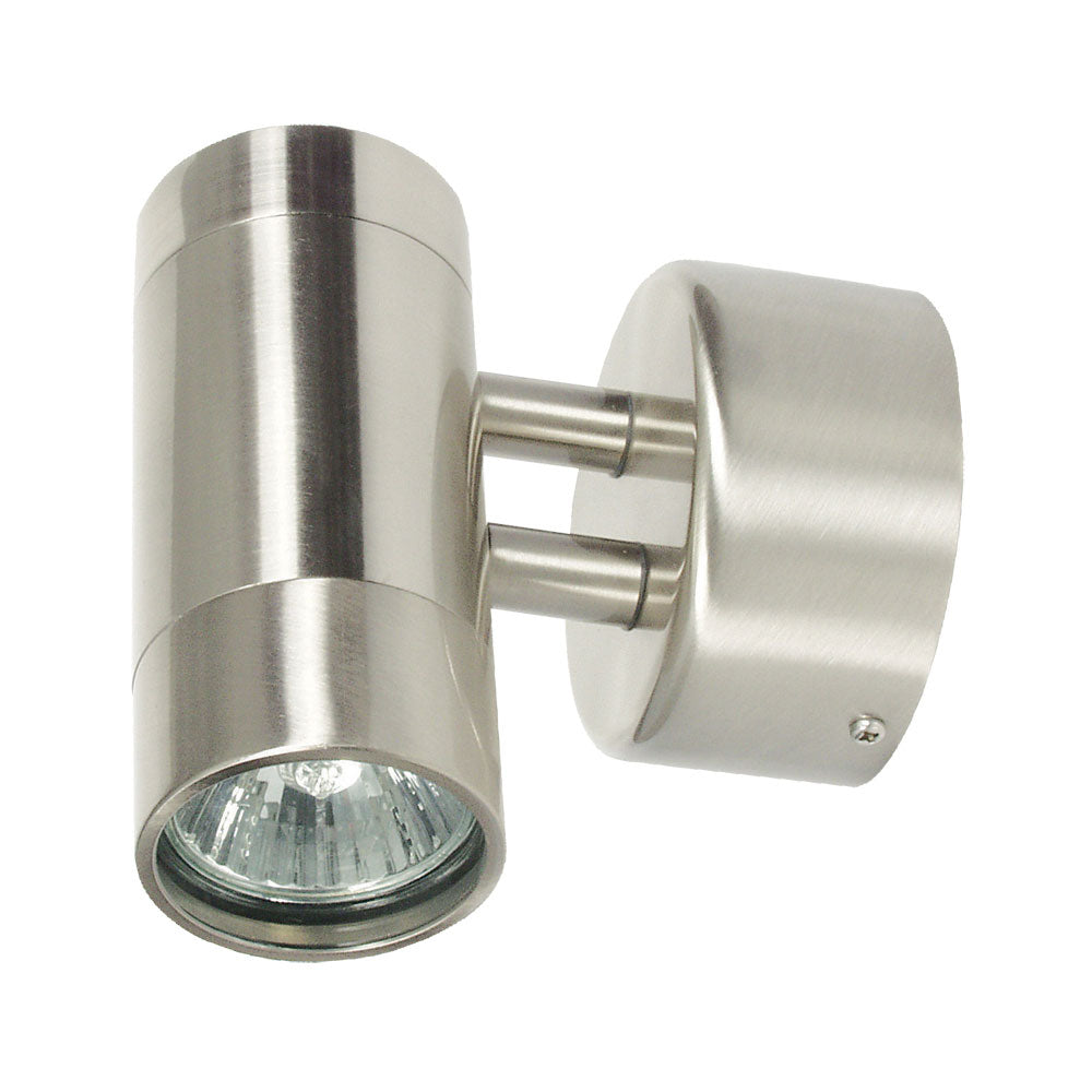 Comma 1 Light Brushed Chrome Outdoor Spotlight