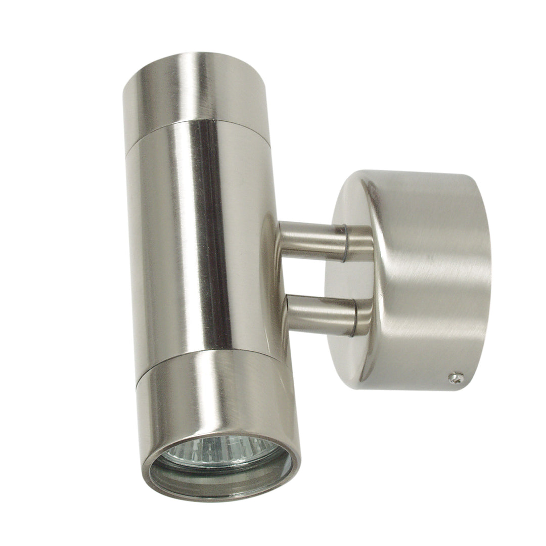 Comma 2 Light Brushed Chrome Outdoor Up-Down Wall Light