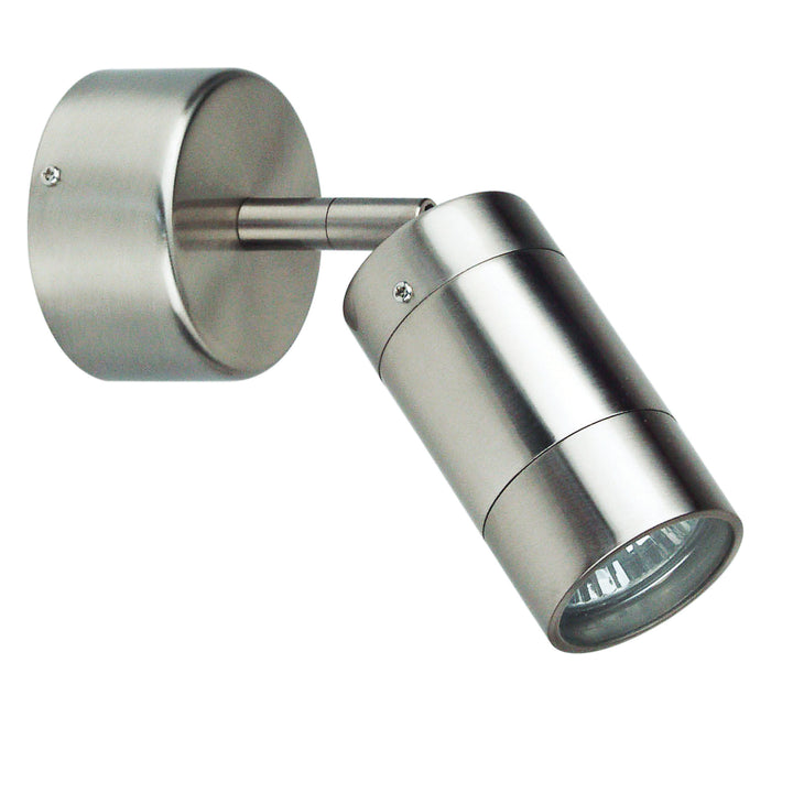 Comma Adjustable Brushed Chrome 240V Outdoor Spotlight
