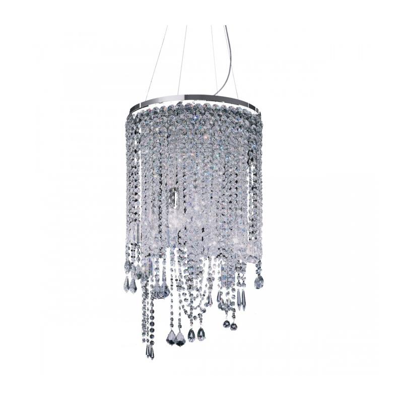 Contemporary Cascade Crystal Chandelier – 5Lt/9Lt in Chrome