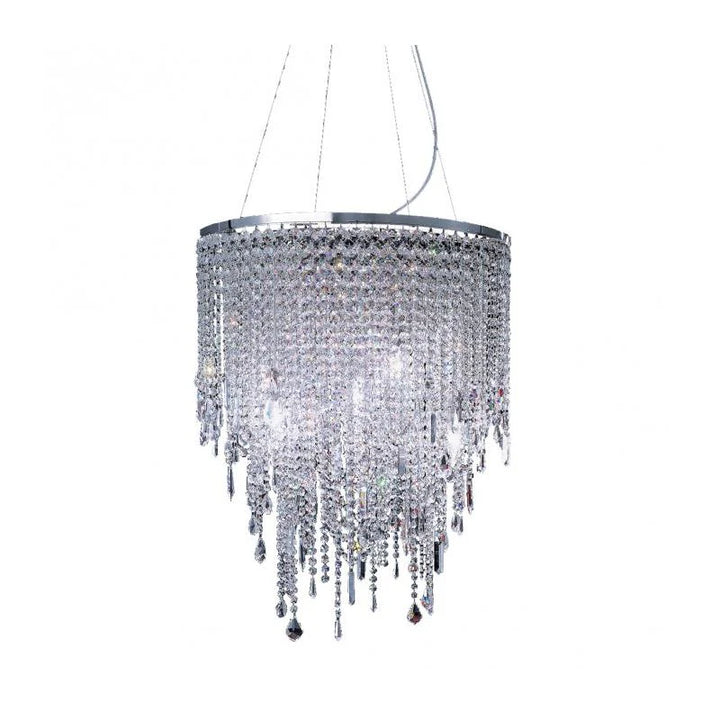 Contemporary Cascade Crystal Chandelier – 5Lt/9Lt in Chrome