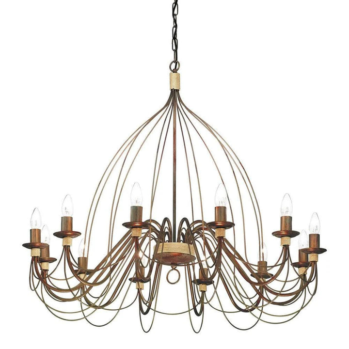 Corte Chandelier 12Lt – Elegant Lighting in White and Rust