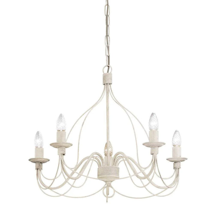 Corte Chandelier 5Lt – Stylish White and Rust Lighting
