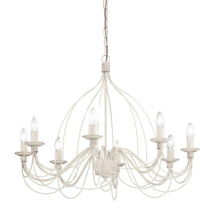 Corte Chandelier 8Lt – Elegant White and Rust Design