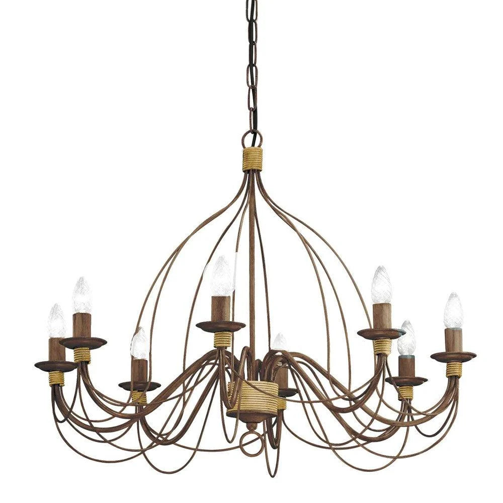 Corte Chandelier 8Lt – Elegant White and Rust Design