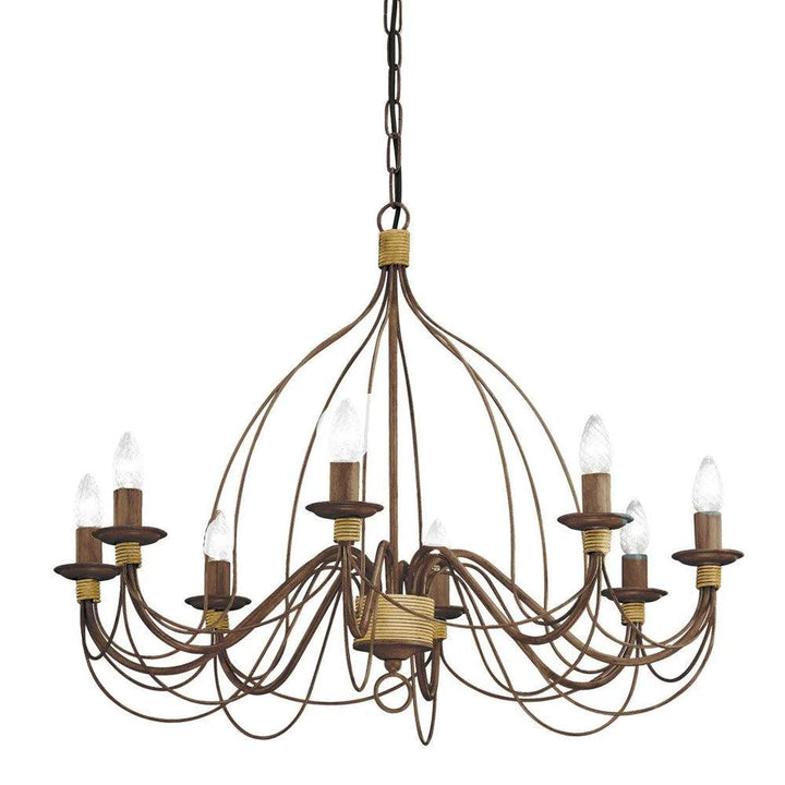 Corte Chandelier 8Lt – Elegant White and Rust Design