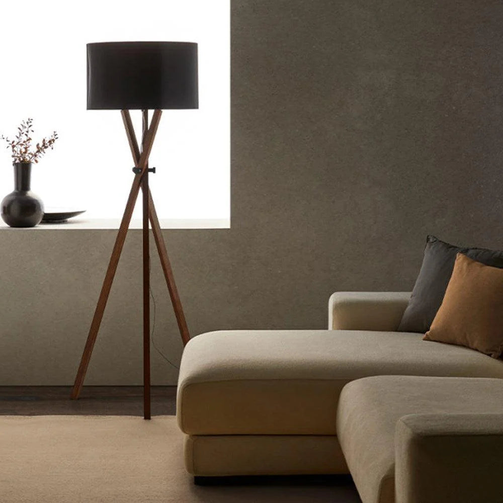Cot Floor Lamp in Walnut/Black or Walnut/White