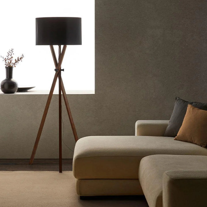 Cot Floor Lamp in Walnut/Black or Walnut/White