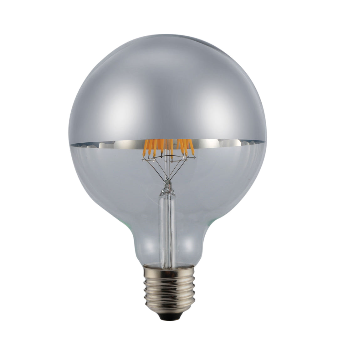 Crown Silver LED G95 – 6W E27 Spherical Globe