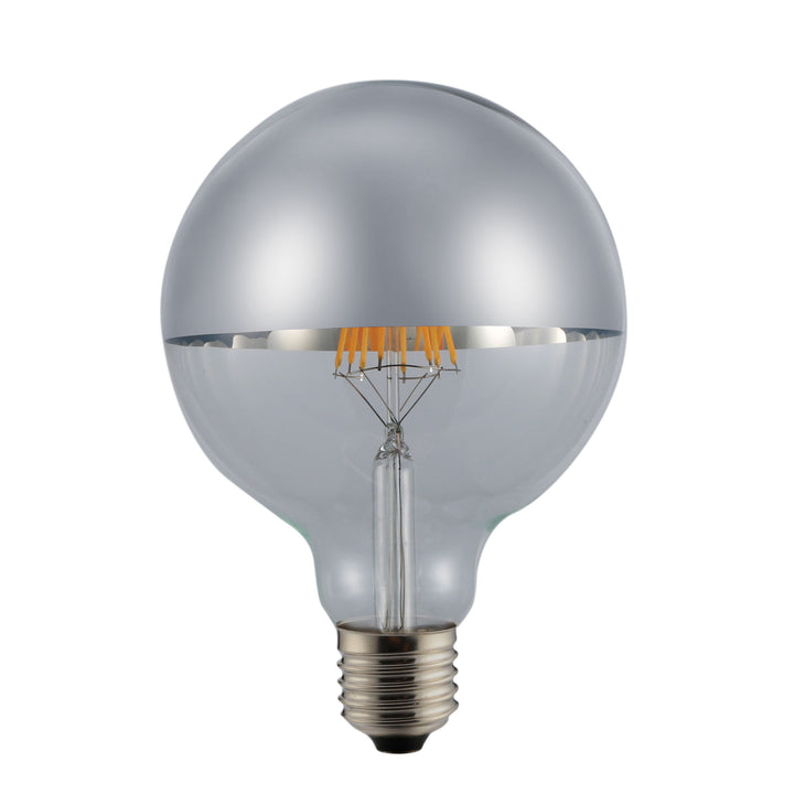 Crown Silver LED G95 – 6W E27 Spherical Globe
