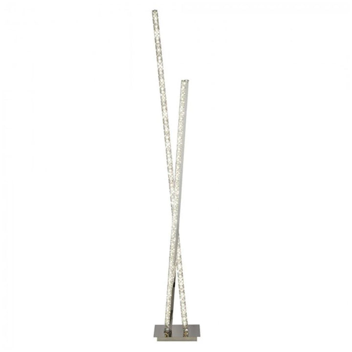 Crystal Detail Crossover LED Floor Lamp 20W in Chrome