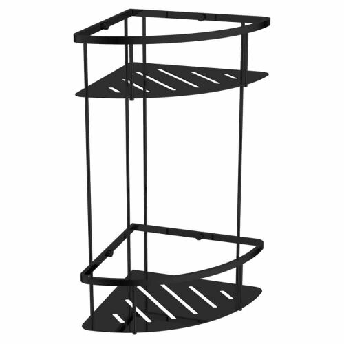 Cube Double  Corner Shelf  Basket Black