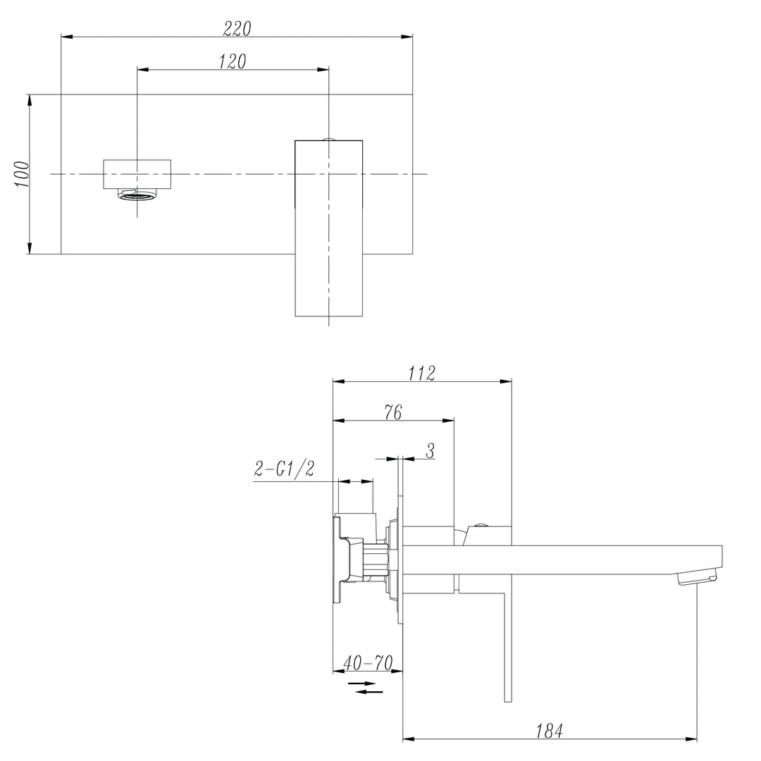 Cube Wall Basin Set