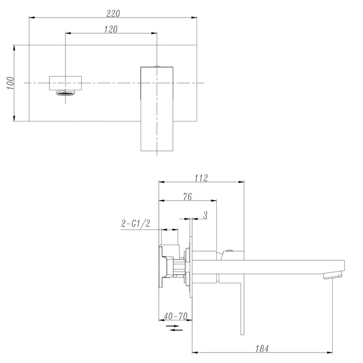 Cube Wall Basin Set