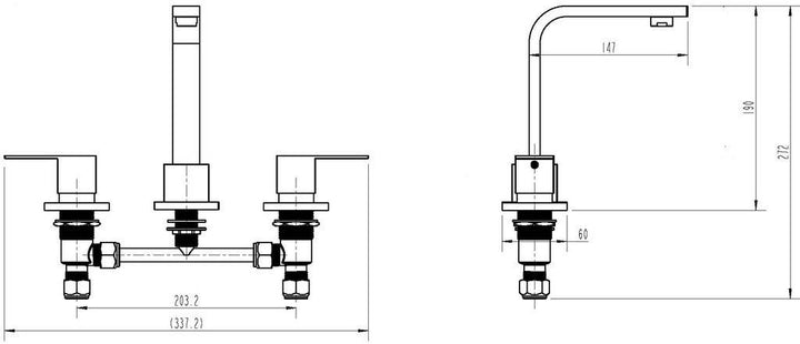 Cube 1/4 Basin Set