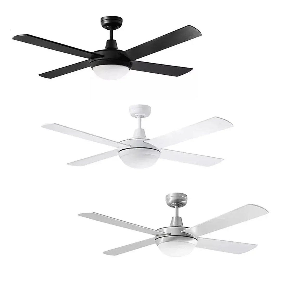 52" Lifestyle AC Ceiling Fan Matt Black, White, Brushed Aluminium with Light DLS1343 Martec Lighting