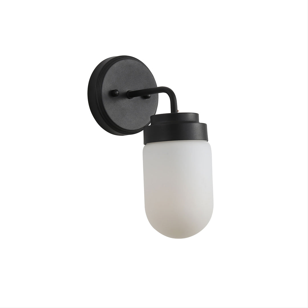 DUNBURN Black Wall Light – Mid-Century Vanity Sconce
