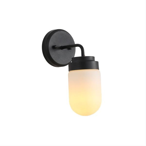 DUNBURN Black Wall Light – Mid-Century Vanity Sconce