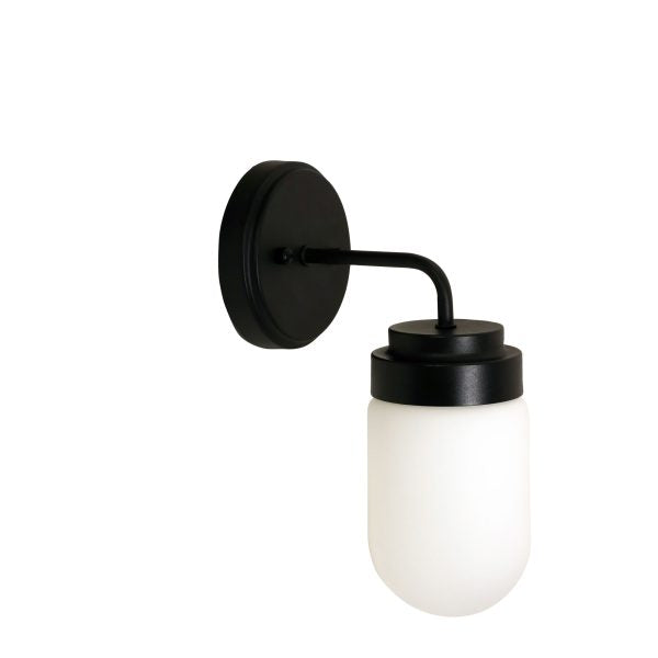 DUNBURN Black Wall Light – Mid-Century Vanity Sconce