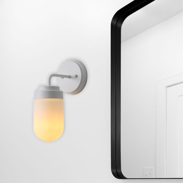 DUNBURN WHITE Wall Light – Mid-Century Vanity Sconce