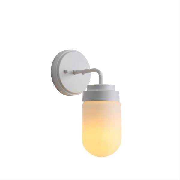 DUNBURN WHITE Wall Light – Mid-Century Vanity Sconce