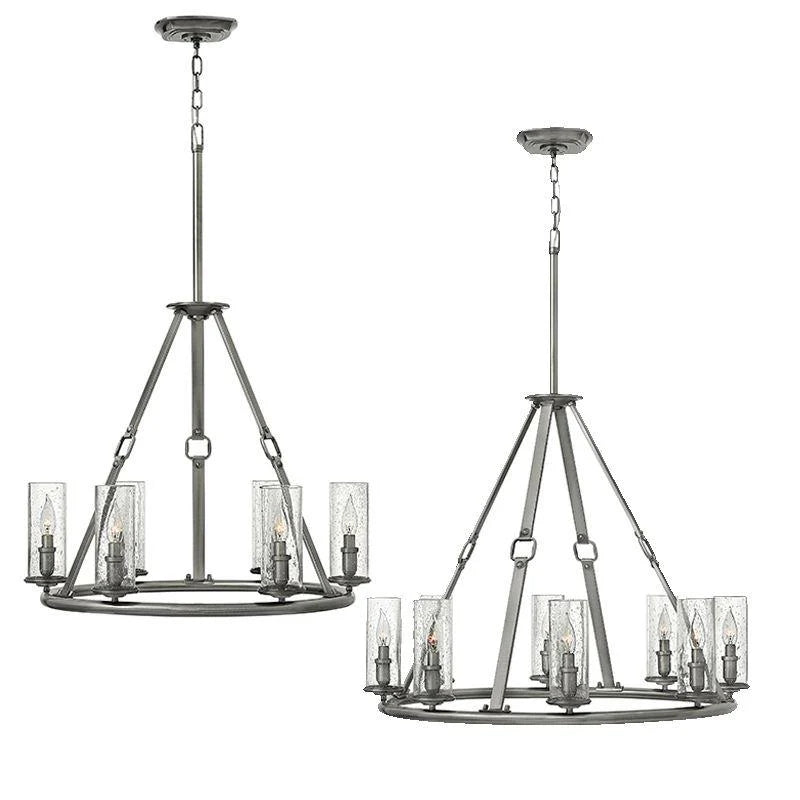 Dakota 6Lt/8Lt Chandelier in Silver Sand