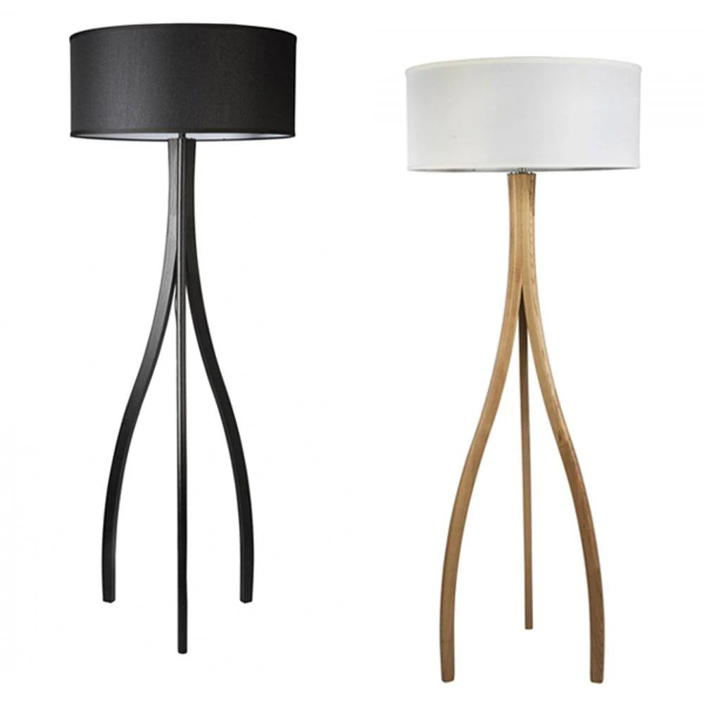 Danmark Floor Lamp in Black or Wooden/Off White