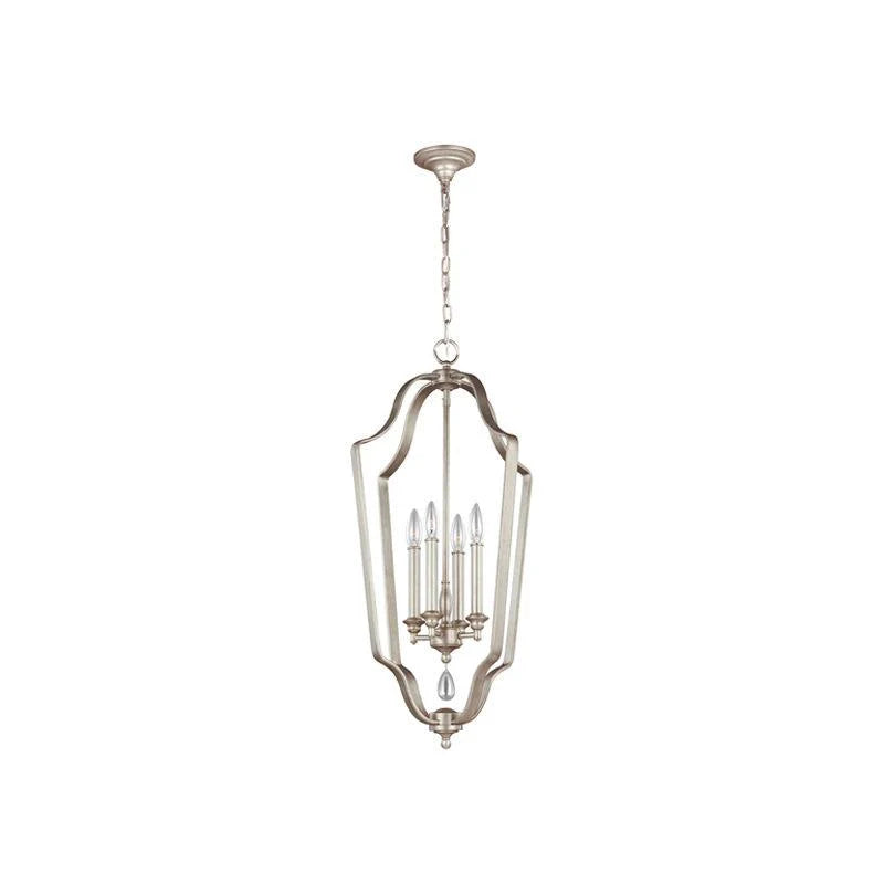 DeWitt 4lt Foyer Chandelier E14 in Sunrise Silver