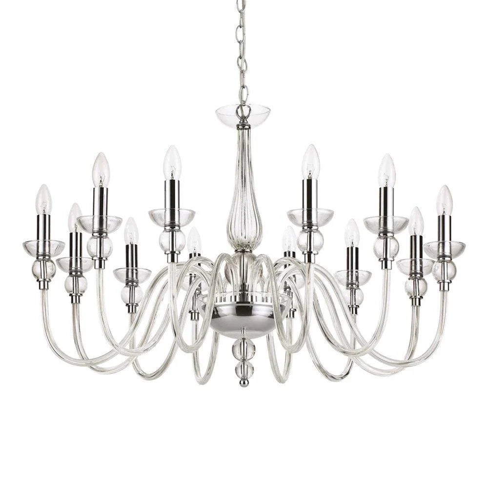 Doge Chandelier 12Lt in Chrome/Clear