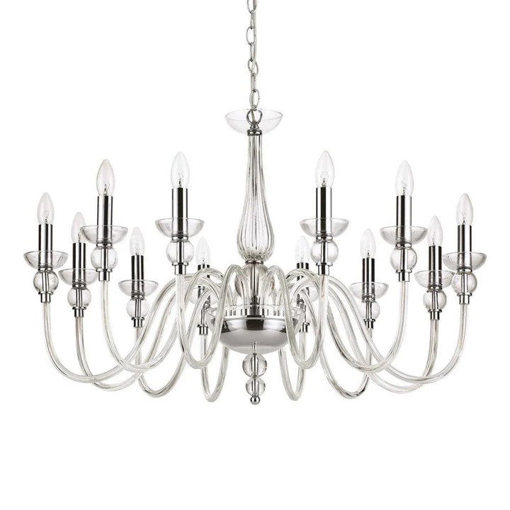 Doge Chandelier 12Lt in Chrome/Clear