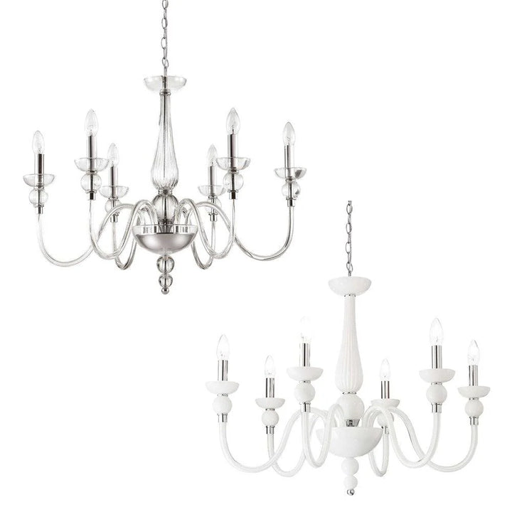 Doge Chandelier 6Lt in Clear or White