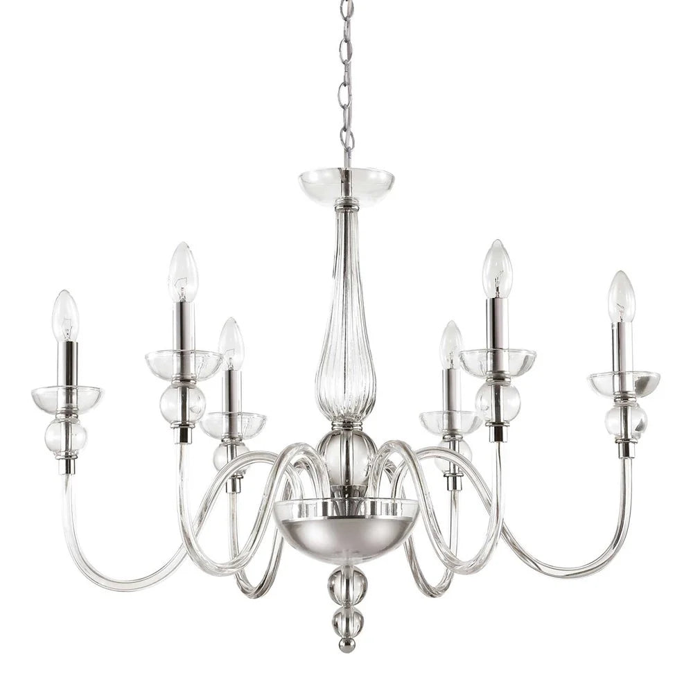 Doge Chandelier 6Lt in Clear or White