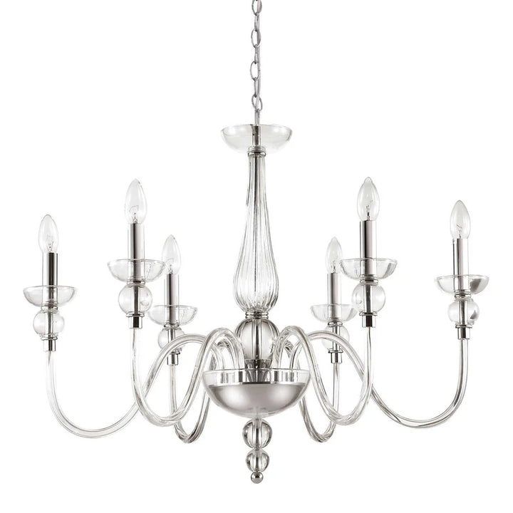 Doge Chandelier 6Lt in Clear or White