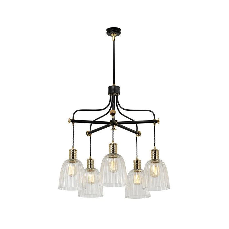 Douille 5lt Chandelier E27 in Aged Brass, Black/Polished Brass, or Polished Nickel