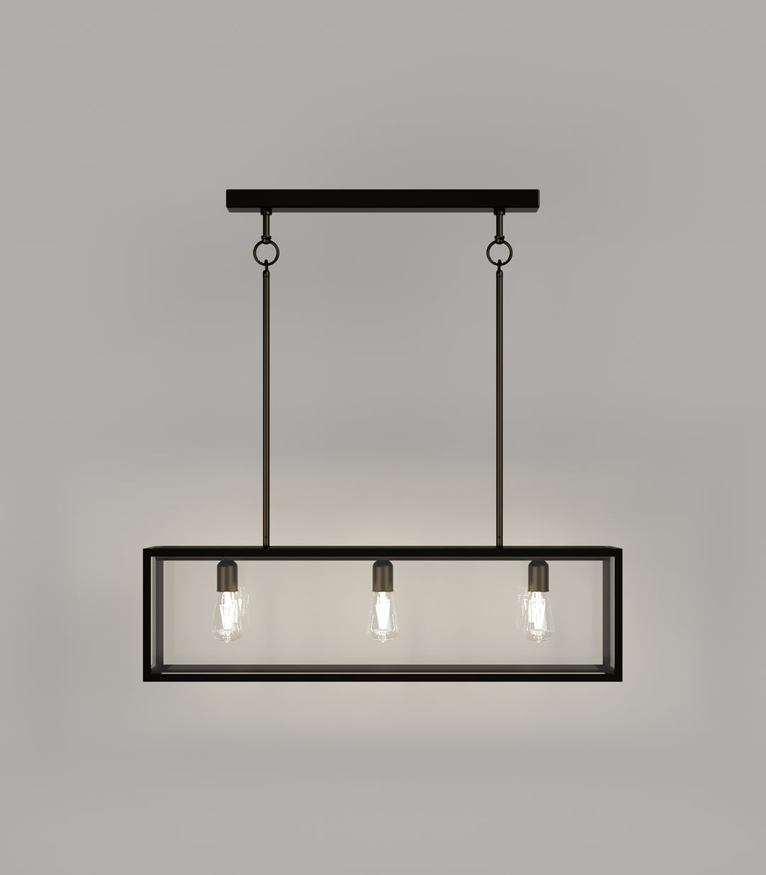Dover Long 3Lt Lantern - Old Bronze with Clear Glass