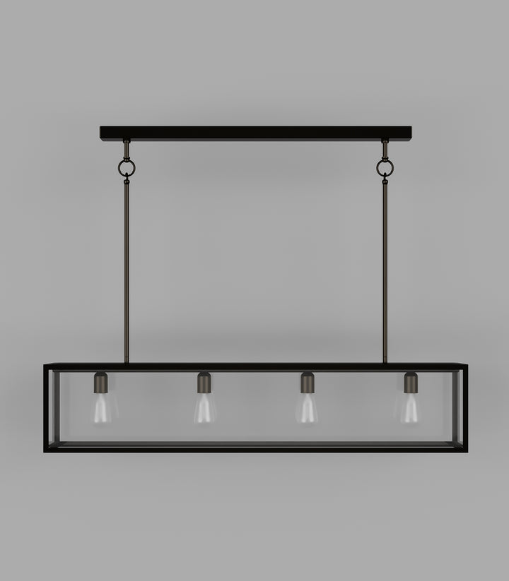 Dover Long 4Lt Lantern - Old Bronze & Clear Glass